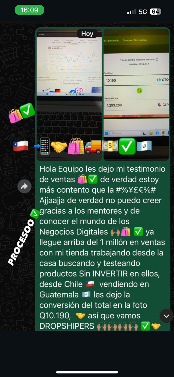 Testimonio de ventas internacionales